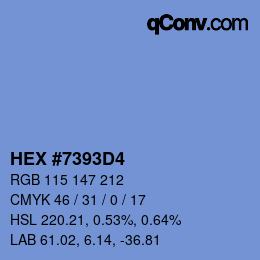 カラーコード: HEX #7393D4 | qconv.com