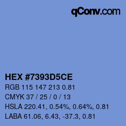 Farbcode: HEX #7393D5CE | qconv.com