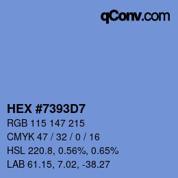 Farbcode: HEX #7393D7 | qconv.com