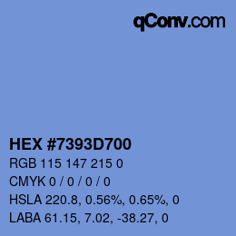 Color code: HEX #7393D700 | qconv.com