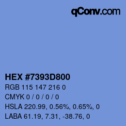 カラーコード: HEX #7393D800 | qconv.com