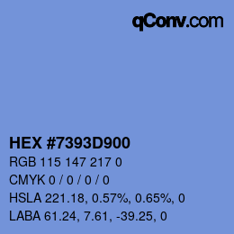 カラーコード: HEX #7393D900 | qconv.com