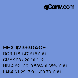 Color code: HEX #7393DACE | qconv.com