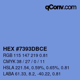 Color code: HEX #7393DBCE | qconv.com