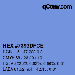 颜色代码: HEX #7393DFCE | qconv.com