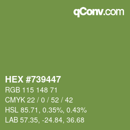 Color code: HEX #739447 | qconv.com