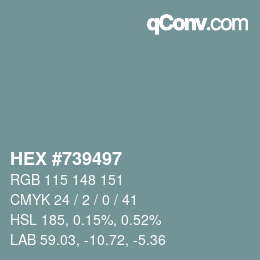 颜色代码: HEX #739497 | qconv.com