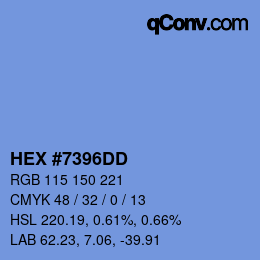 カラーコード: HEX #7396DD | qconv.com