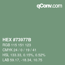 Código de color: HEX #73977B | qconv.com