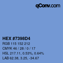 Color code: HEX #7398D4 | qconv.com