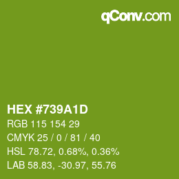 颜色代码: HEX #739A1D | qconv.com