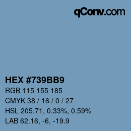 Color code: HEX #739BB9 | qconv.com
