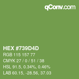 Color code: HEX #739D4D | qconv.com