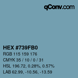 Color code: HEX #739FB0 | qconv.com