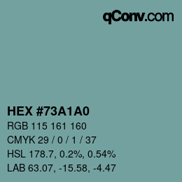 Color code: HEX #73A1A0 | qconv.com