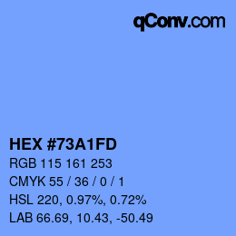 カラーコード: HEX #73A1FD | qconv.com