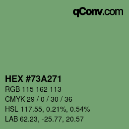Color code: HEX #73A271 | qconv.com