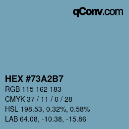 カラーコード: HEX #73A2B7 | qconv.com