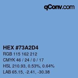 Color code: HEX #73A2D4 | qconv.com