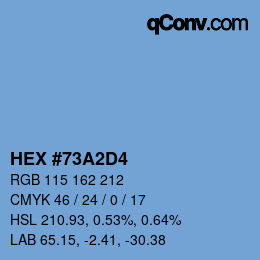 カラーコード: HEX #73A2D4 | qconv.com