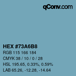 カラーコード: HEX #73A6B8 | qconv.com