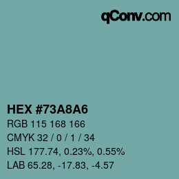 Color code: HEX #73A8A6 | qconv.com