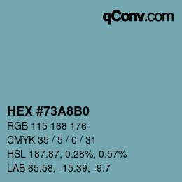 Color code: HEX #73A8B0 | qconv.com