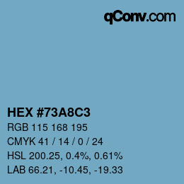 カラーコード: HEX #73A8C3 | qconv.com