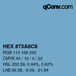 カラーコード: HEX #73A8C8 | qconv.com