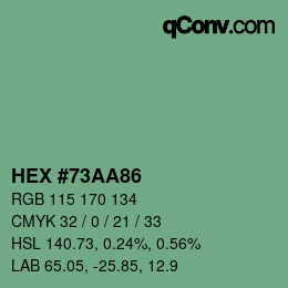 Color code: HEX #73AA86 | qconv.com
