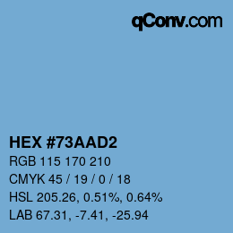 Color code: HEX #73AAD2 | qconv.com