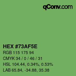 Código de color: HEX #73AF5E | qconv.com