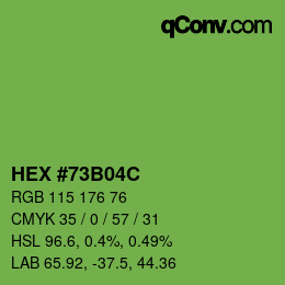 颜色代码: HEX #73B04C | qconv.com