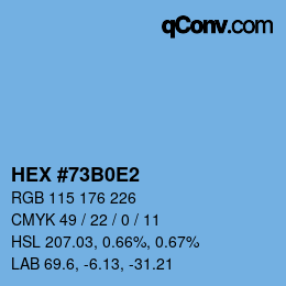 Color code: HEX #73B0E2 | qconv.com