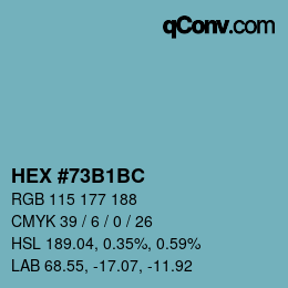 Color code: HEX #73B1BC | qconv.com
