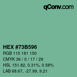Código de color: HEX #73B596 | qconv.com