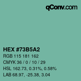 Color code: HEX #73B5A2 | qconv.com
