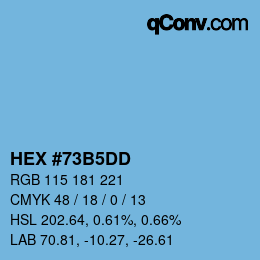 カラーコード: HEX #73B5DD | qconv.com