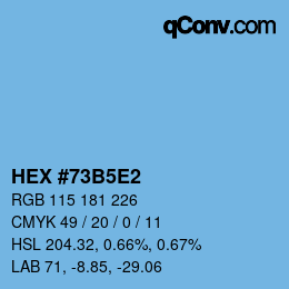 Color code: HEX #73B5E2 | qconv.com