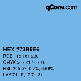 Color code: HEX #73B5E6 | qconv.com