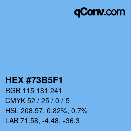 Code couleur: HEX #73B5F1 | qconv.com