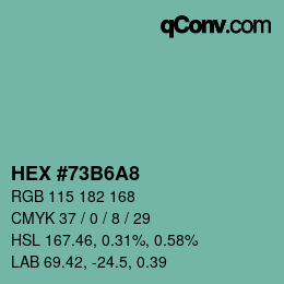 カラーコード: HEX #73B6A8 | qconv.com