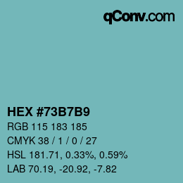 カラーコード: HEX #73B7B9 | qconv.com