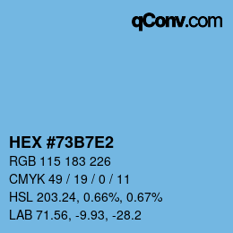 Color code: HEX #73B7E2 | qconv.com