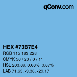 Color code: HEX #73B7E4 | qconv.com
