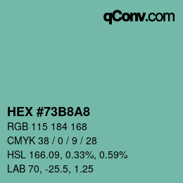 Color code: HEX #73B8A8 | qconv.com