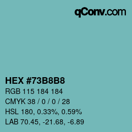 Color code: HEX #73B8B8 | qconv.com