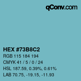 Color code: HEX #73B8C2 | qconv.com