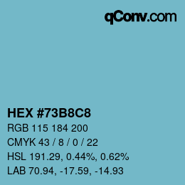 Color code: HEX #73B8C8 | qconv.com