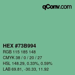 Color code: HEX #73B994 | qconv.com